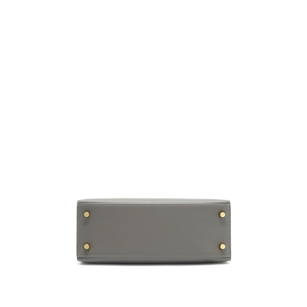 HERMES KELLY 25 SELLIER EPSOM GRIS MEYER GHW STRAMP U