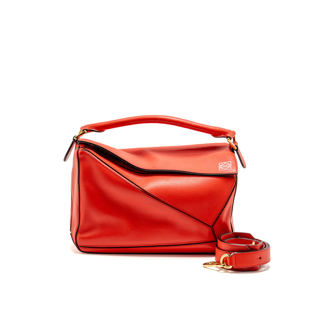 Loewe Medium Puzzle Bag Calfskin Red GHW