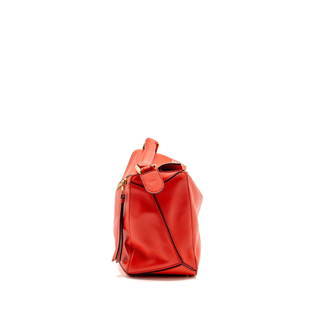 Loewe Medium Puzzle Bag Calfskin Red GHW