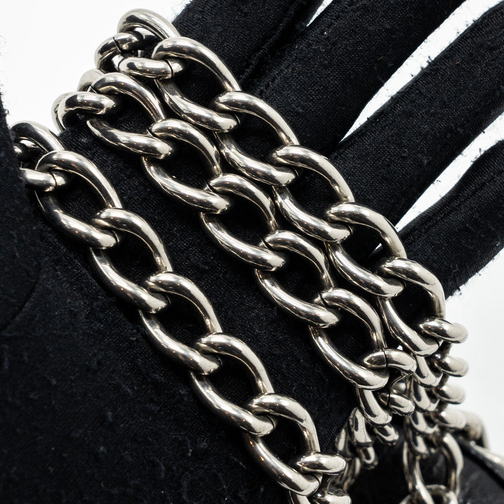 BALENCIAGA LE GAGOLE HEART MINI BAG ARENA LAMBSKIN BLACK RUTHENIUM HARDWARE