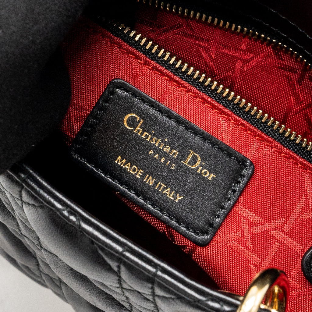 DIOR SMALL MY ABC LADY DIOR LAMBSKIN BLACK GHW