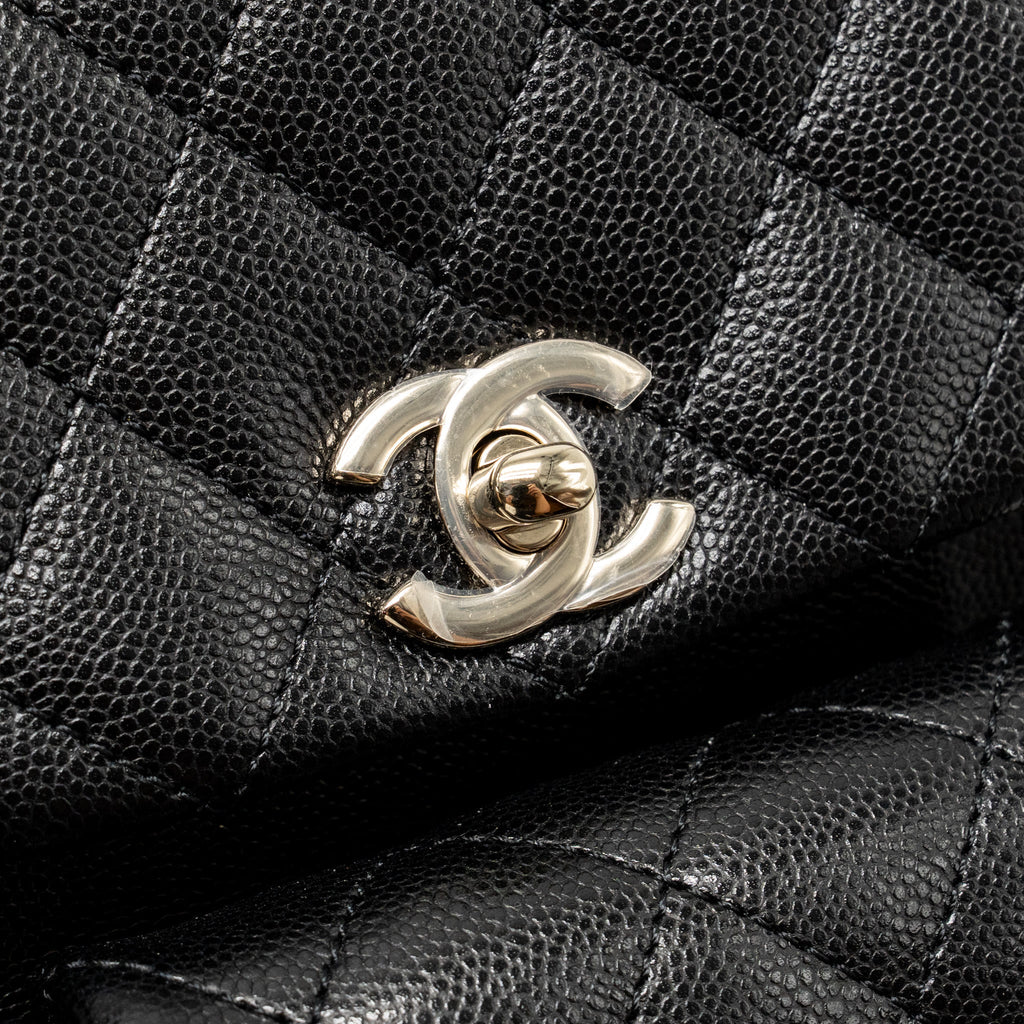 Chanel Small Duma Backpack Caviar Black LGHW (Microchip)