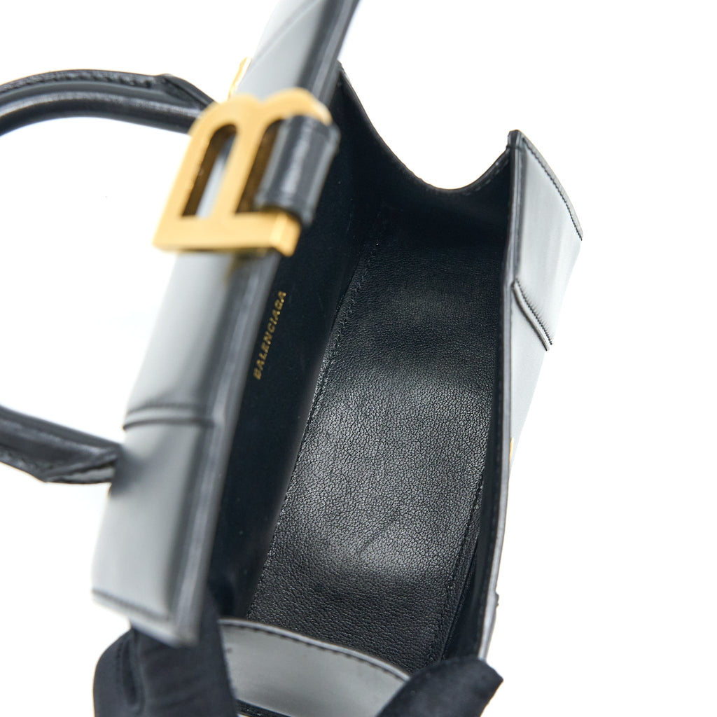 BALENCIAGA HOURGLASS XS CALFSKIN BLACK GHW