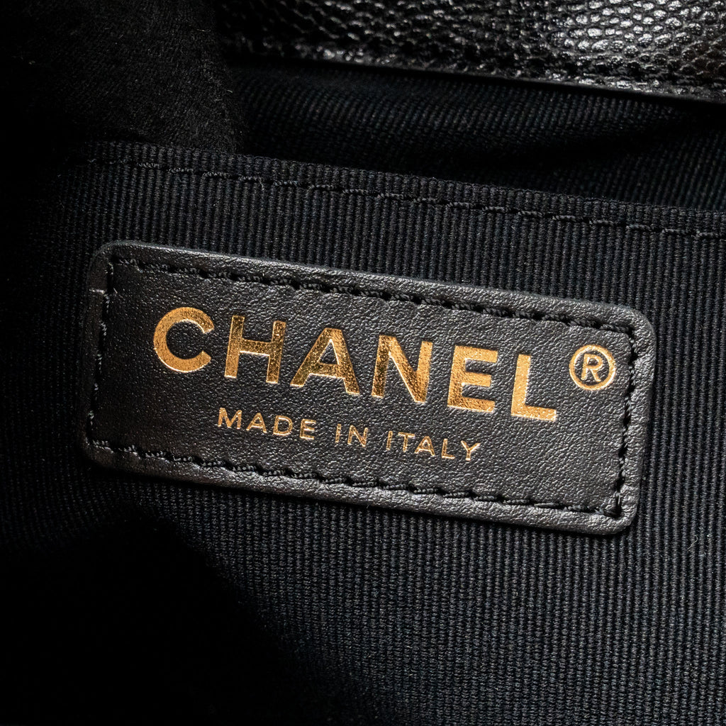 Chanel Small Duma Backpack Caviar Black LGHW (Microchip)