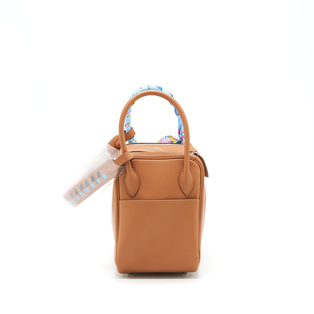 Hermes Lindy 26 Swift Gold SHW With Detailed Shoulder Strap and An Extra Twilly