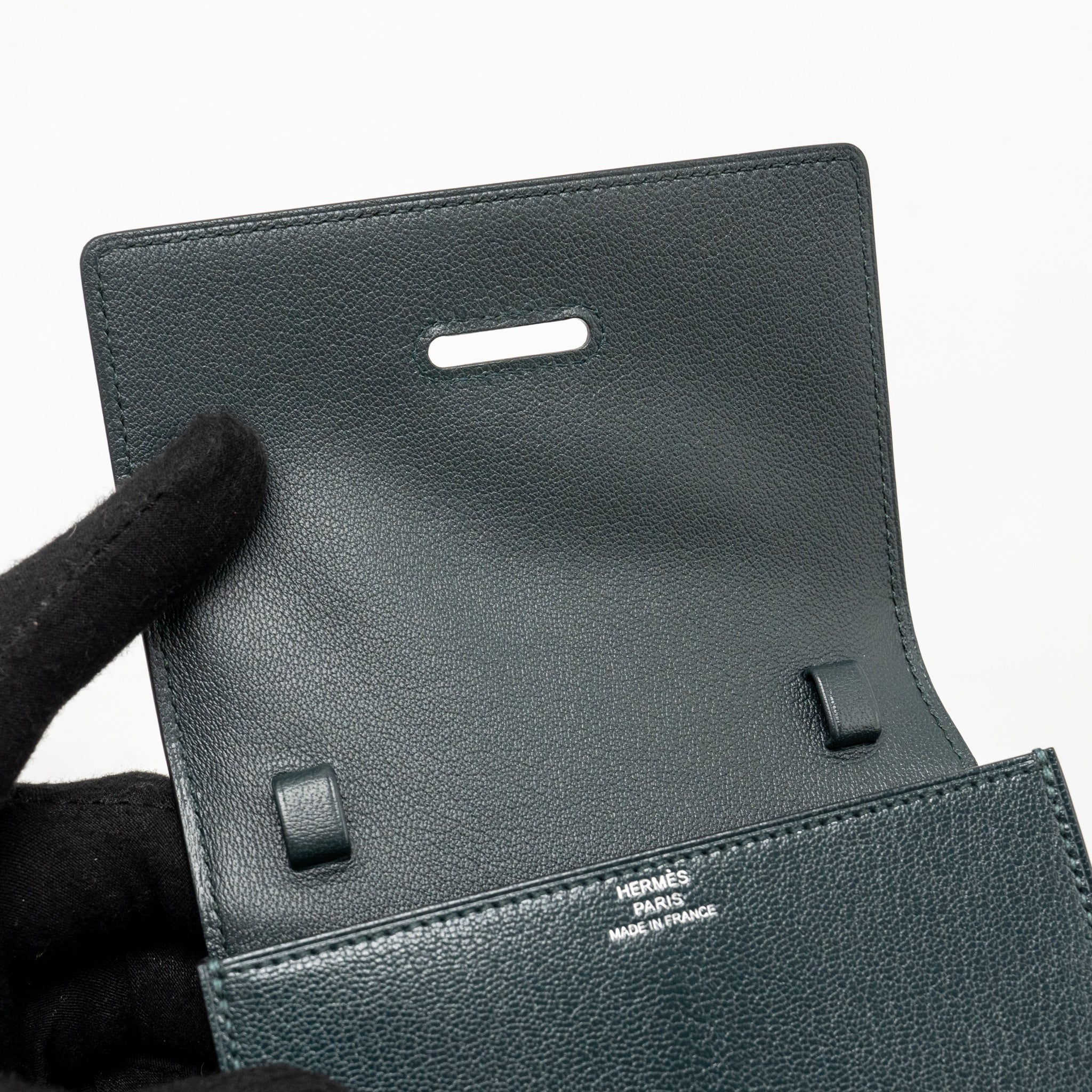 HERMES CHAINE D’ANCRE TO GO WALLET CHEVRE CHAMKILA VERT CYPRES SHW