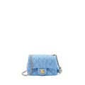 CHANEL PEARL CRUSH MINI SQUARE FLAP BAG DENIM GHW (MICROCHIP)