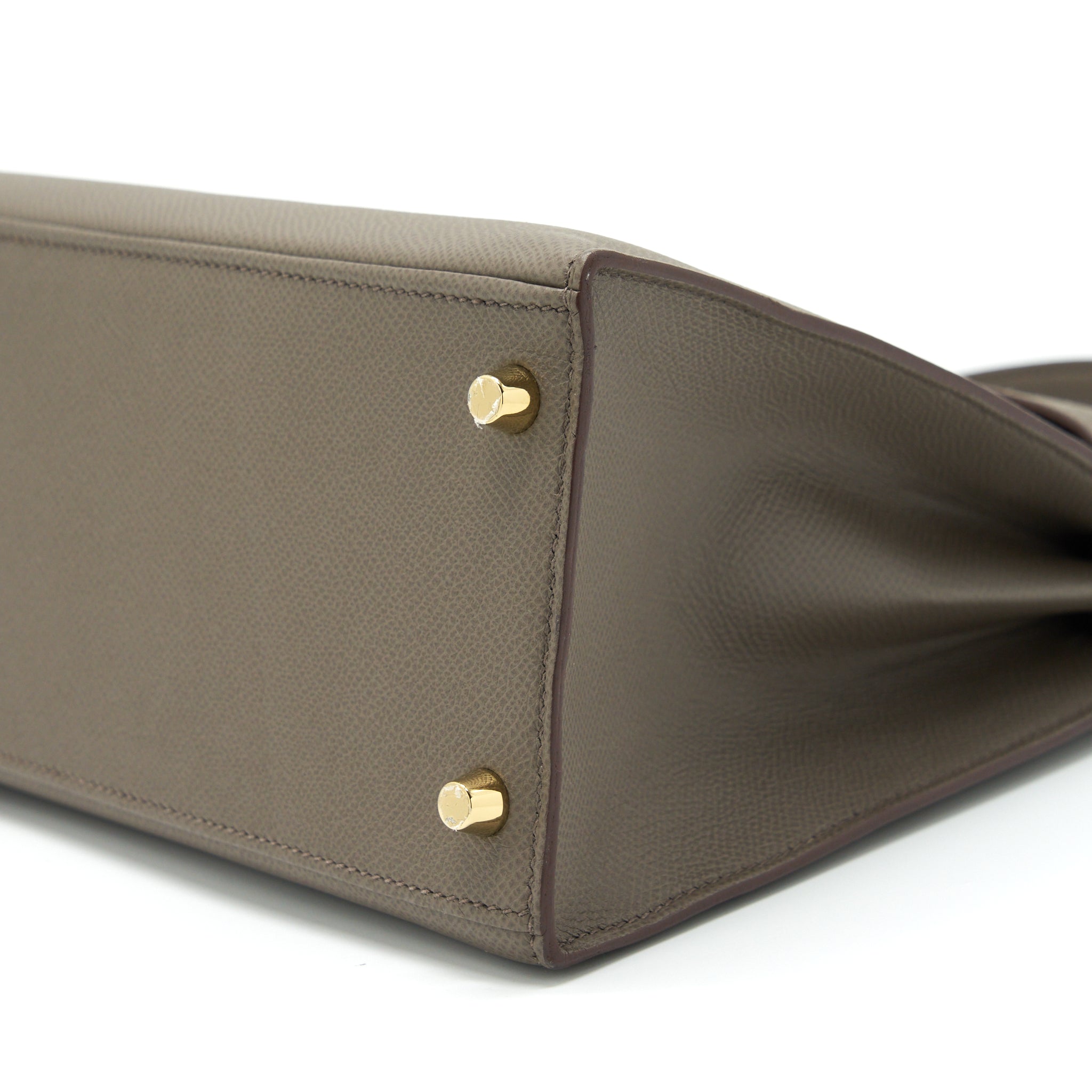 HERMES KELLY 28 SELLIER EPSOM GRIS ETAIN GHW
