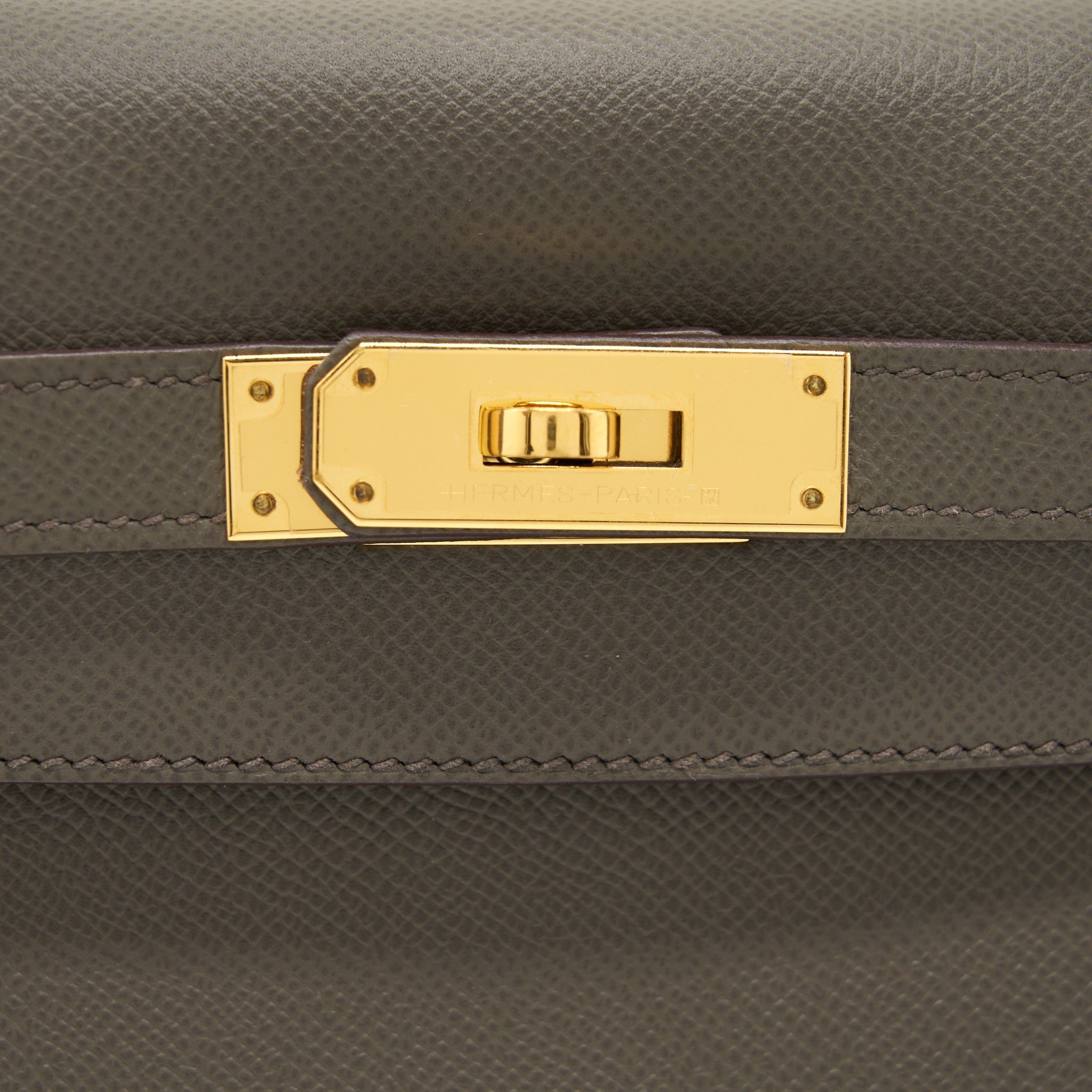HERMES KELLY 28 SELLIER EPSOM GRIS ETAIN GHW