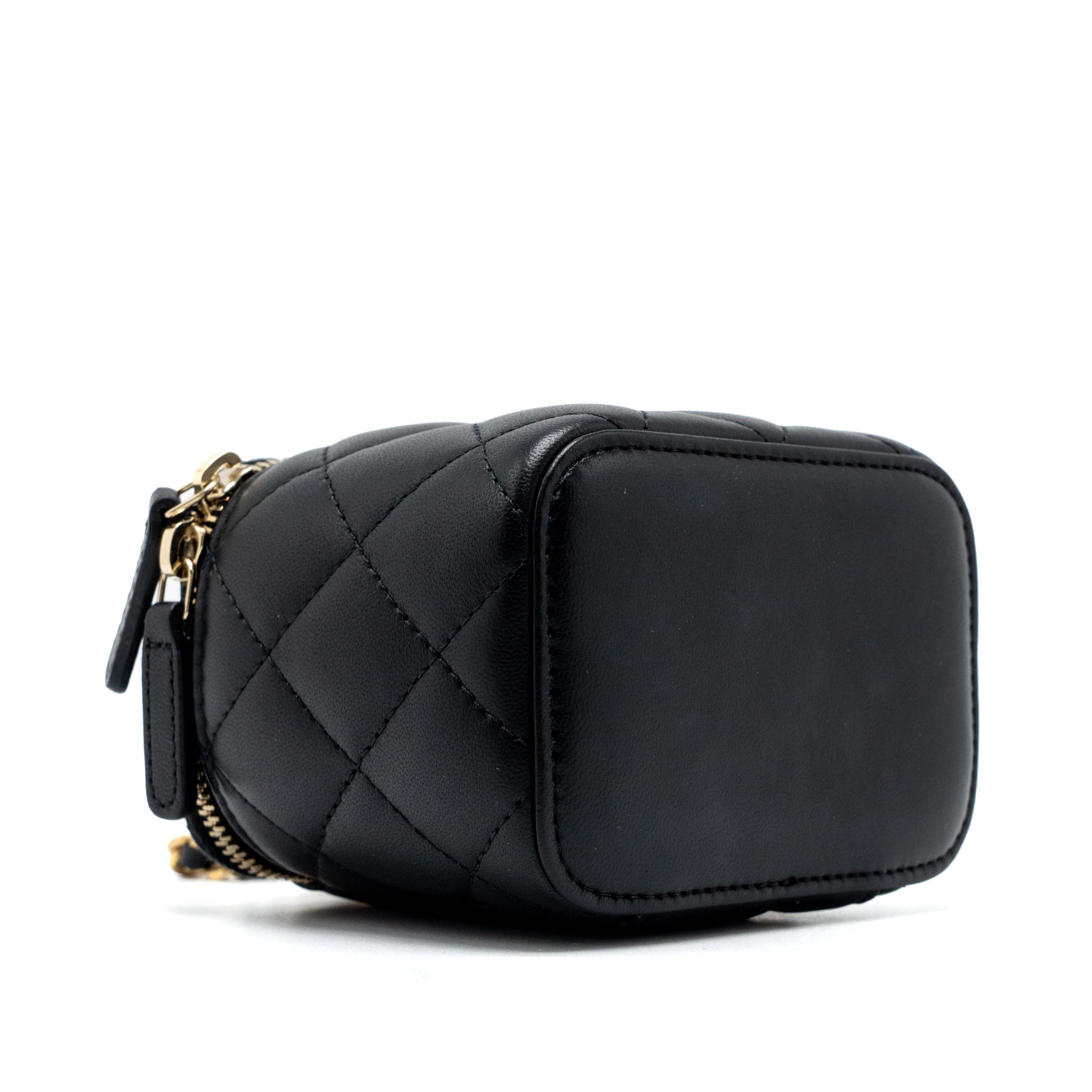 CHANEL PEARL CRUSH MINI VANITY CASE LAMBSKIN BLACK GHW