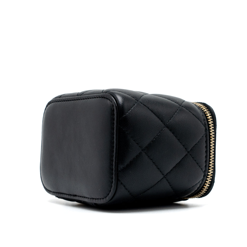 CHANEL PEARL CRUSH MINI VANITY CASE LAMBSKIN BLACK GHW