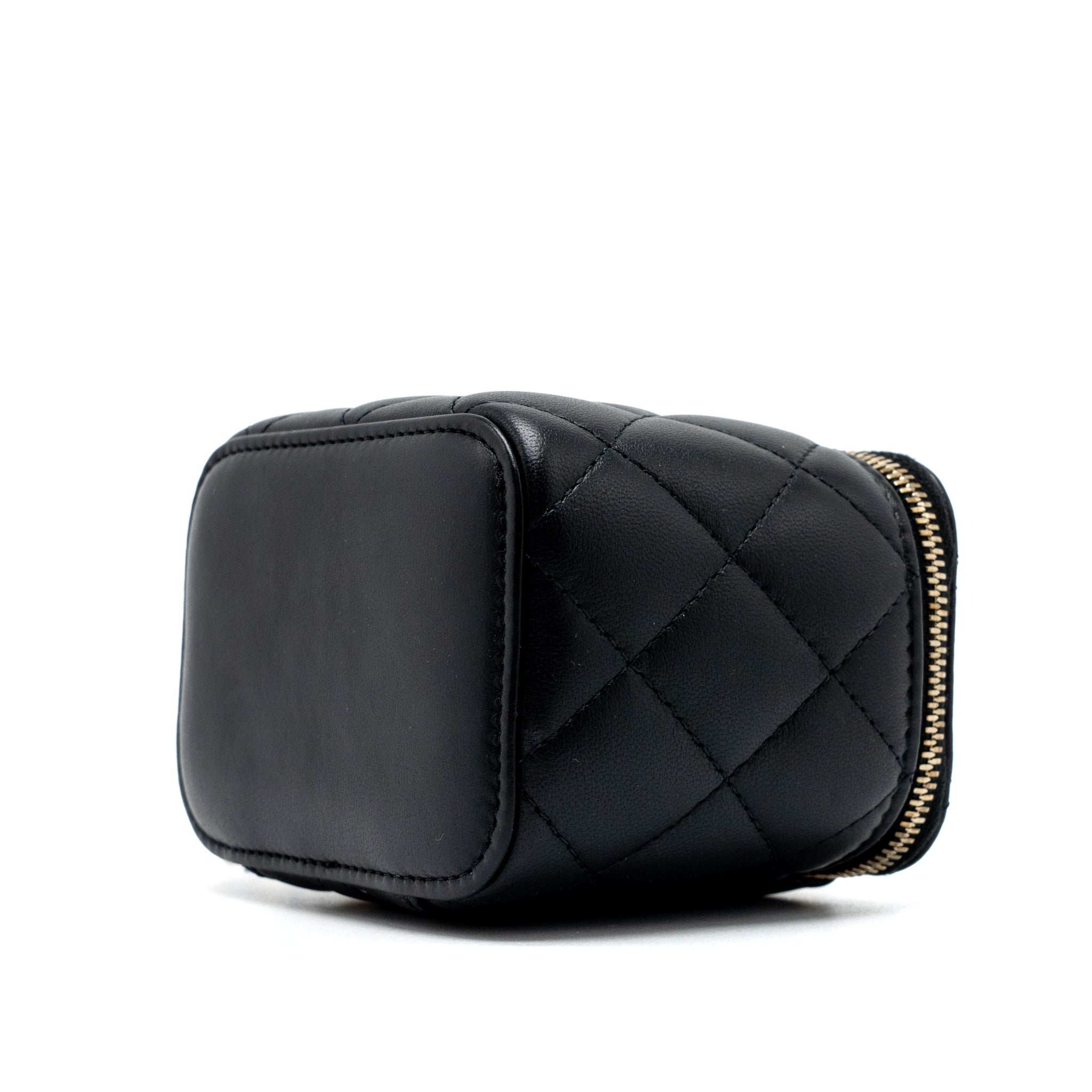 CHANEL PEARL CRUSH MINI VANITY CASE LAMBSKIN BLACK GHW