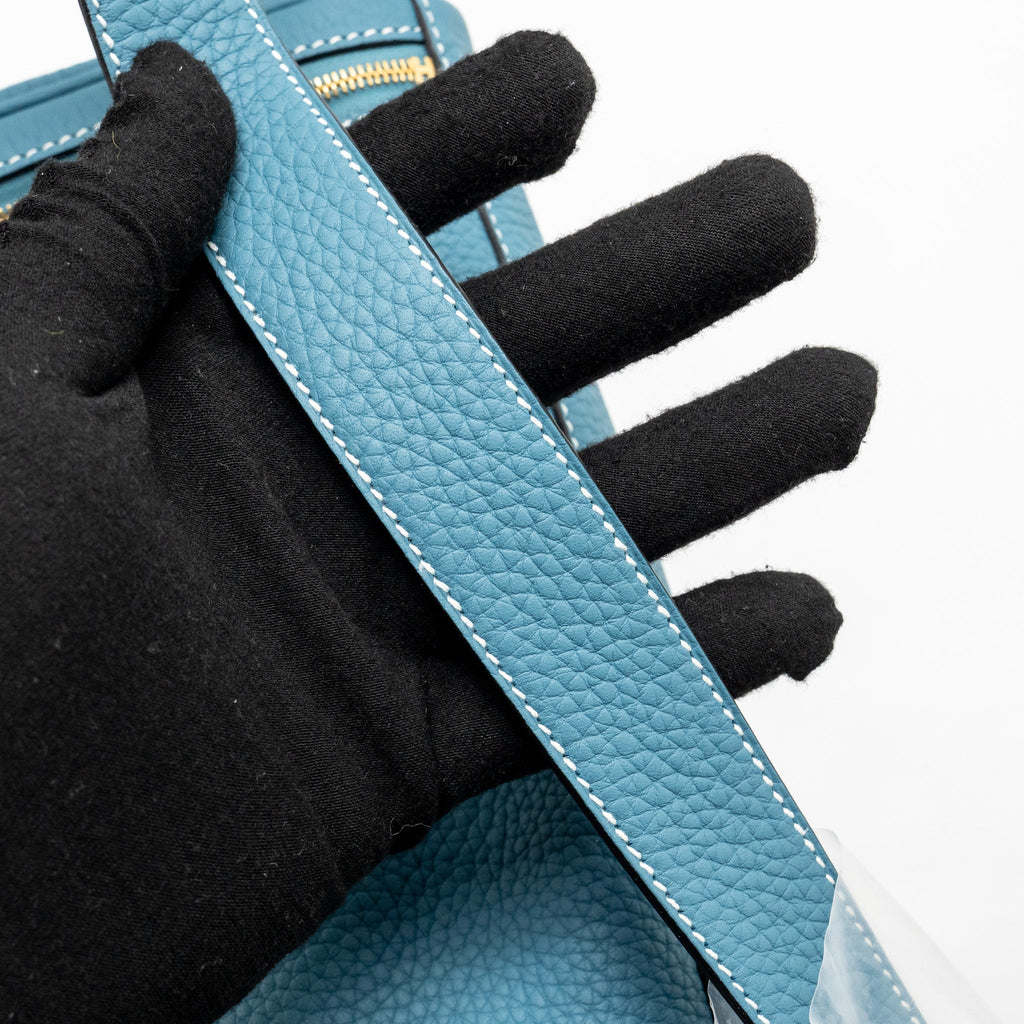 HERMES LINDY 26 CLEMENCE NEW BLUE JEAN GHW