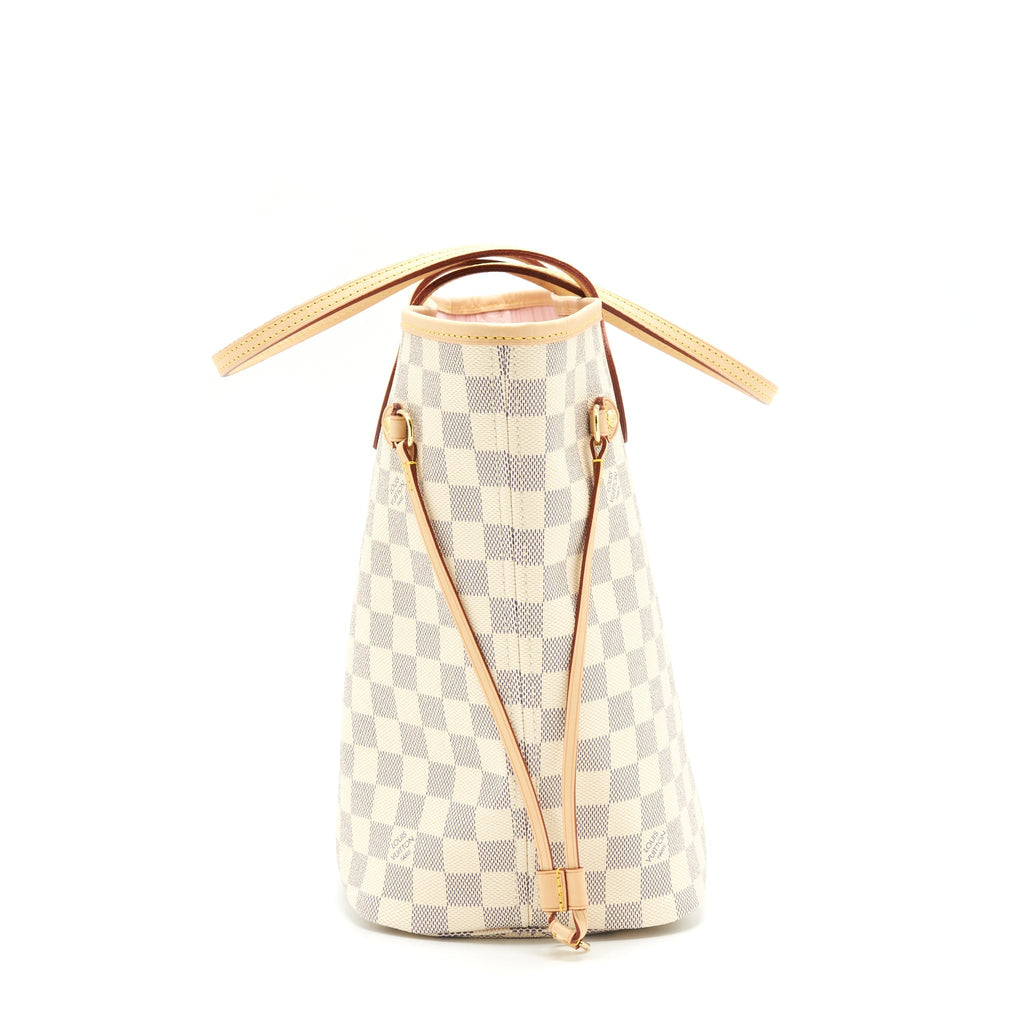 LOUIS VUITTON NEVERFULL MM DAMIER AZUR CANVAS /ROSE BALLERINE (NO INNER POUCH)