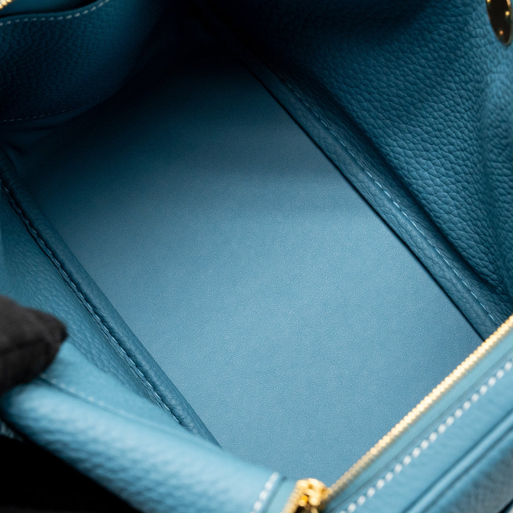 HERMES LINDY 26 CLEMENCE NEW BLUE JEAN GHW