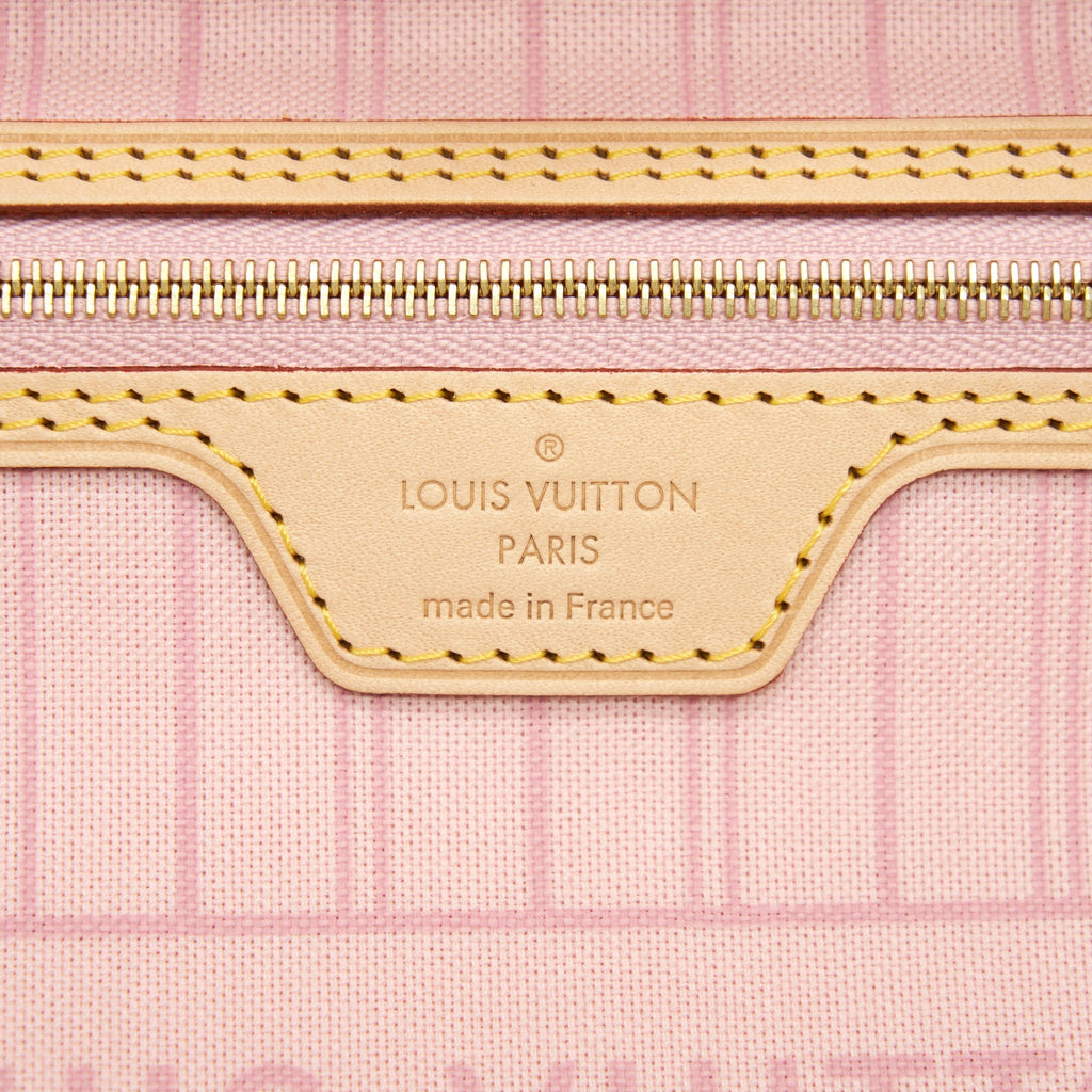 LOUIS VUITTON NEVERFULL MM DAMIER AZUR CANVAS /ROSE BALLERINE (NO INNER POUCH)