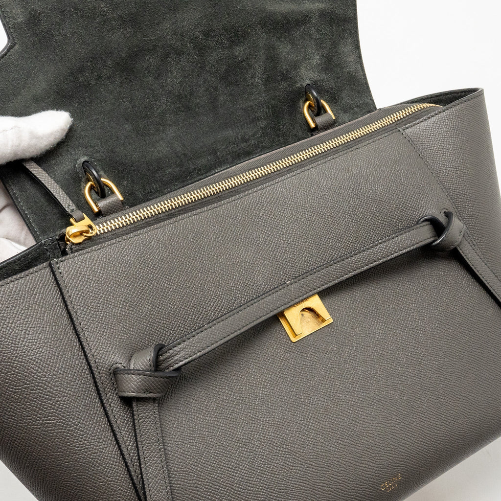 CELINE MINI BELT BAG CALFSKIN GREY GHW