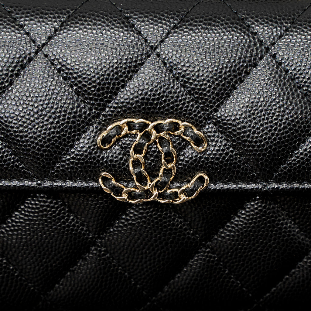 CHANEL 23P TOP HANDLE MINI FLAP BAG CAVIAR BLACK LGHW (MCROCHIP)