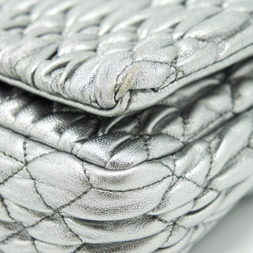 MIU MIU ICONIC CRYSTAL CLOQUE NAPPA SILVER SHW