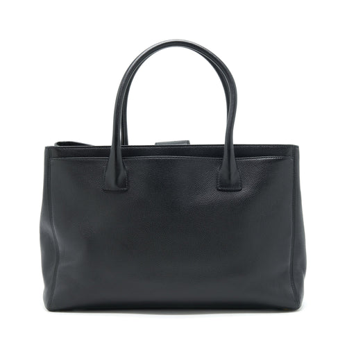 CHANEL CERF TOTE BAG GRAINED CALFSKIN BLACK GHW