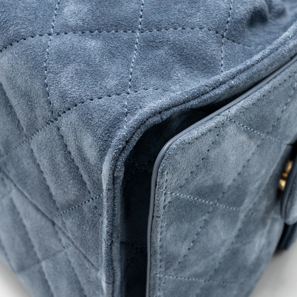 Chanel Small 25 Bag Suede Blue GHW (Microchip)