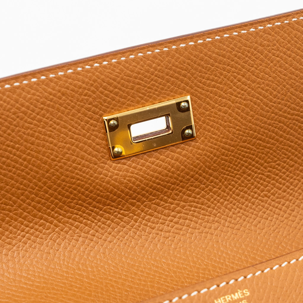 HERMES KELLY LONG WALLET EPSOM GOLD GHW