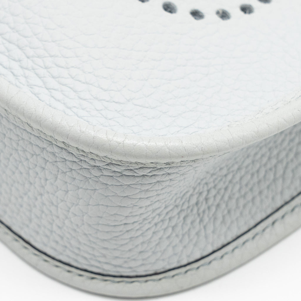 HERMES MINI EVELYNE CLEMENCE BLEU PALE/ BLEU INDIGO SHW