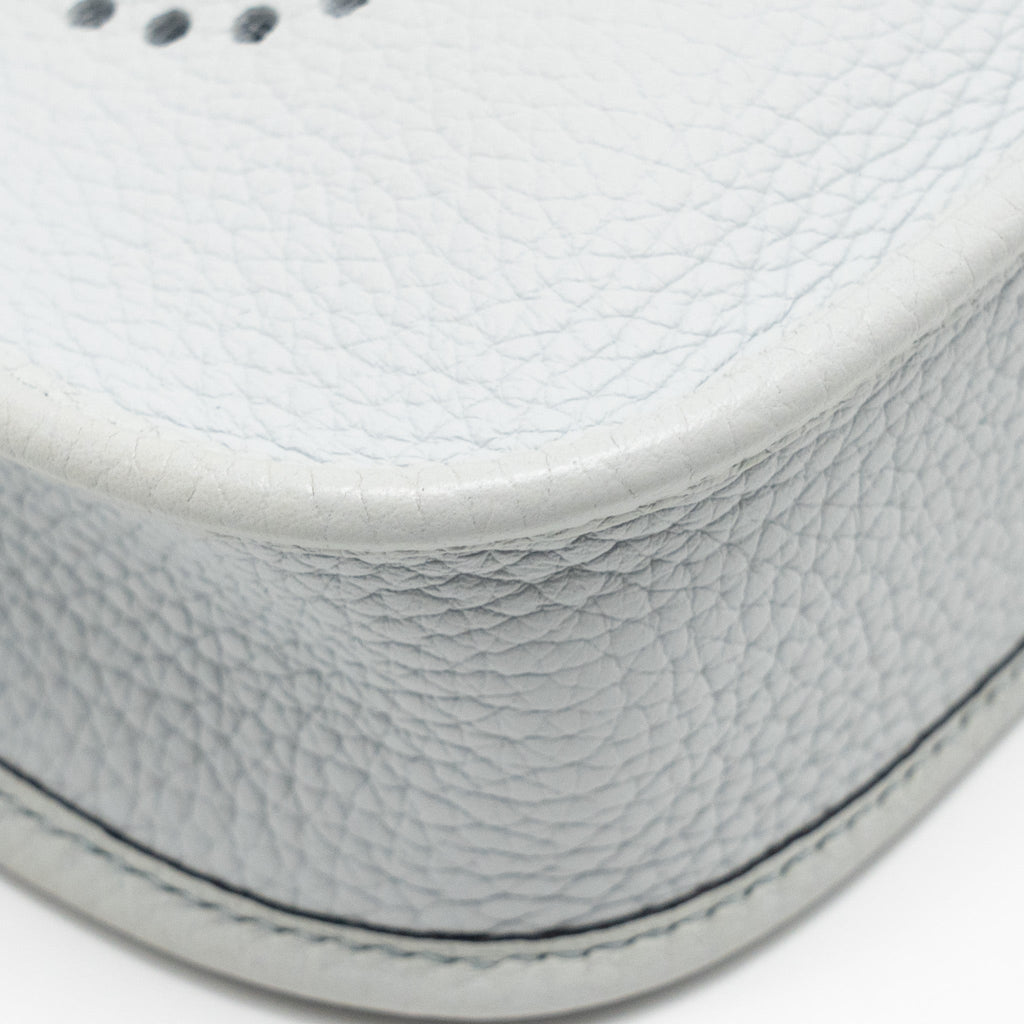 HERMES MINI EVELYNE CLEMENCE BLEU PALE/ BLEU INDIGO SHW