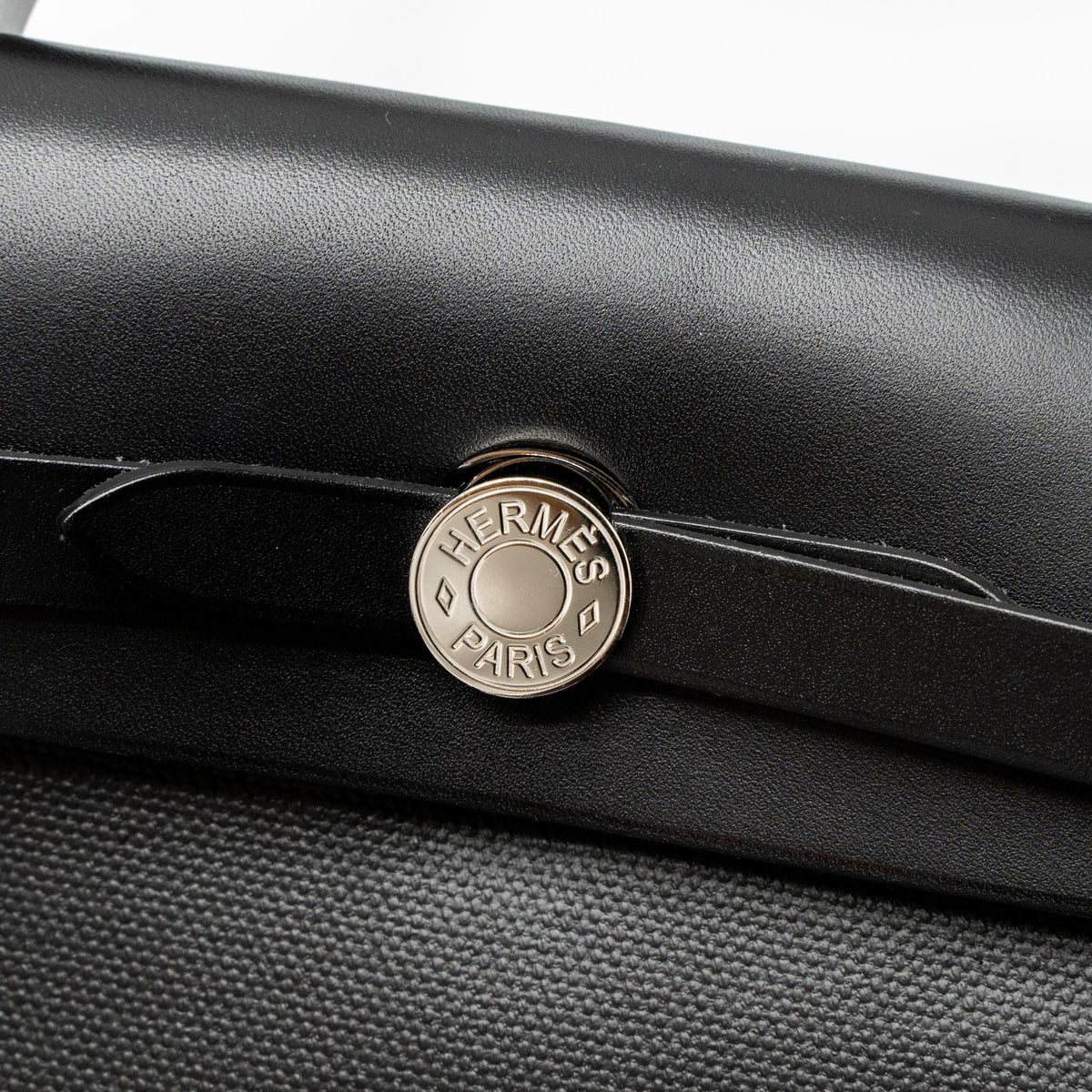 Hermes Herbag 31 Zip Bag Toile H Berline Canvas/Vache Hunter Black/Ecru SHW