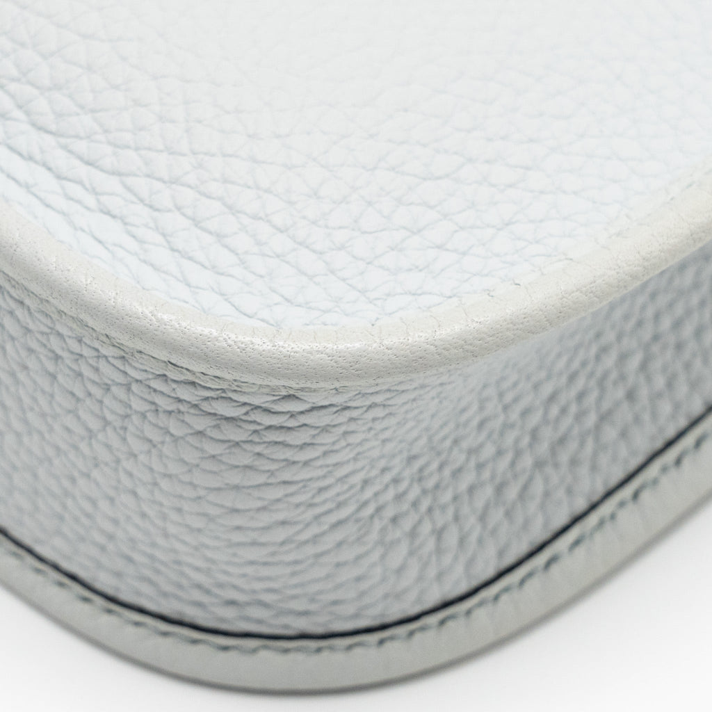 HERMES MINI EVELYNE CLEMENCE BLEU PALE/ BLEU INDIGO SHW