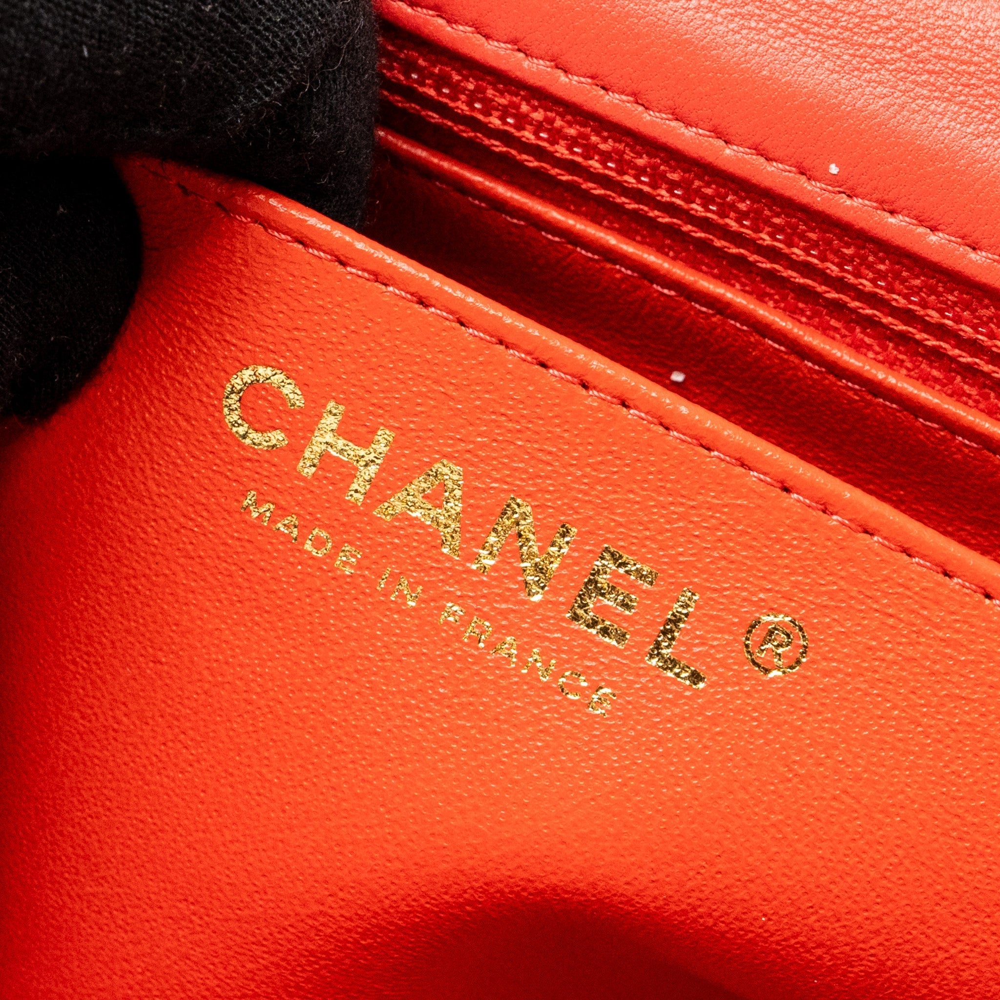 CHANEL MINI SQUARE FLAP BAG LAMBSKIN CORAL PINK GHW