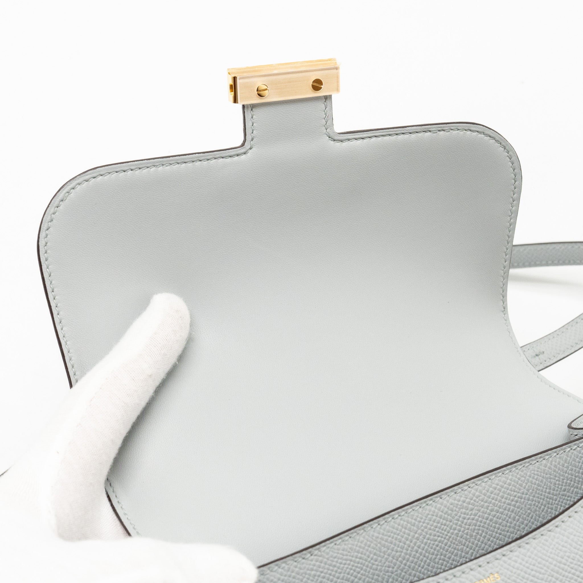 HERMES MINI CONSTANCE EPSOM 8U BLEU GLACIER GHW