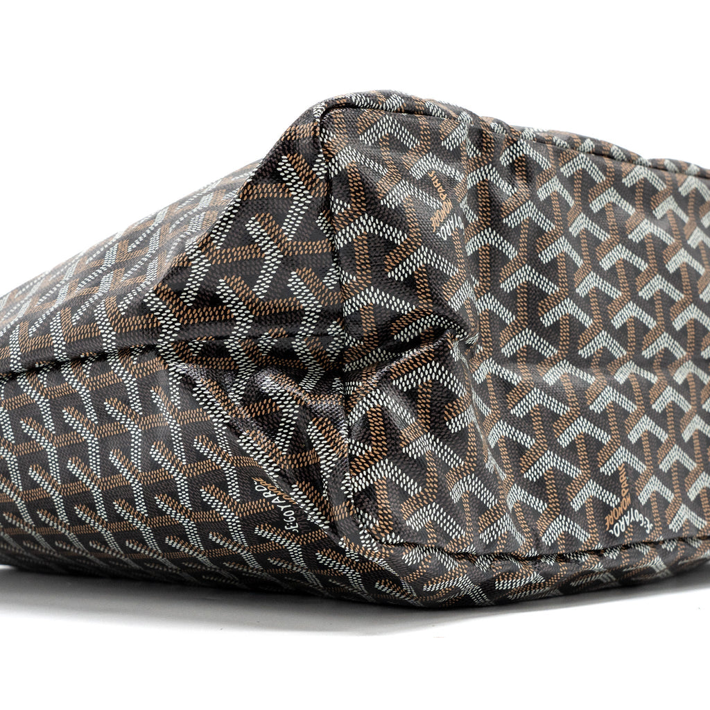 GOYARD SAINT LOUIS PM TOTE BAG GOYARDLINE CANVAS / LEATHER BLACK SHW