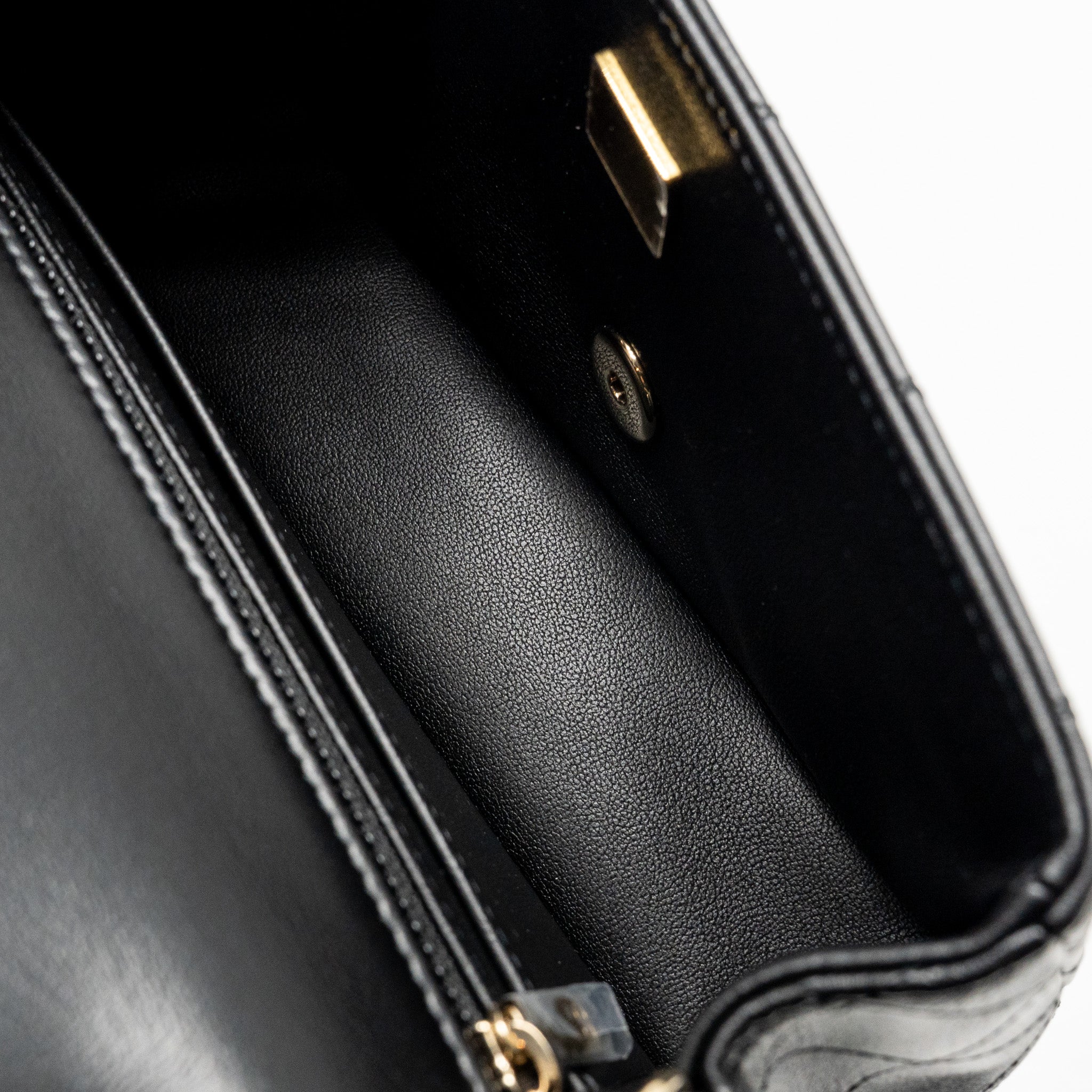 CHANEL MINIRECTANGULAR FLAP BAG LAMBSKIN BLACK LGHW (MICROCHIP)