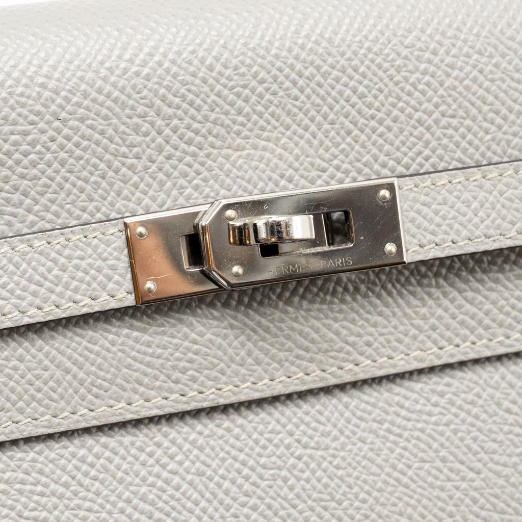 HERMES KELLY CLASSIC LONG WALLET EPSOM GREY SHW