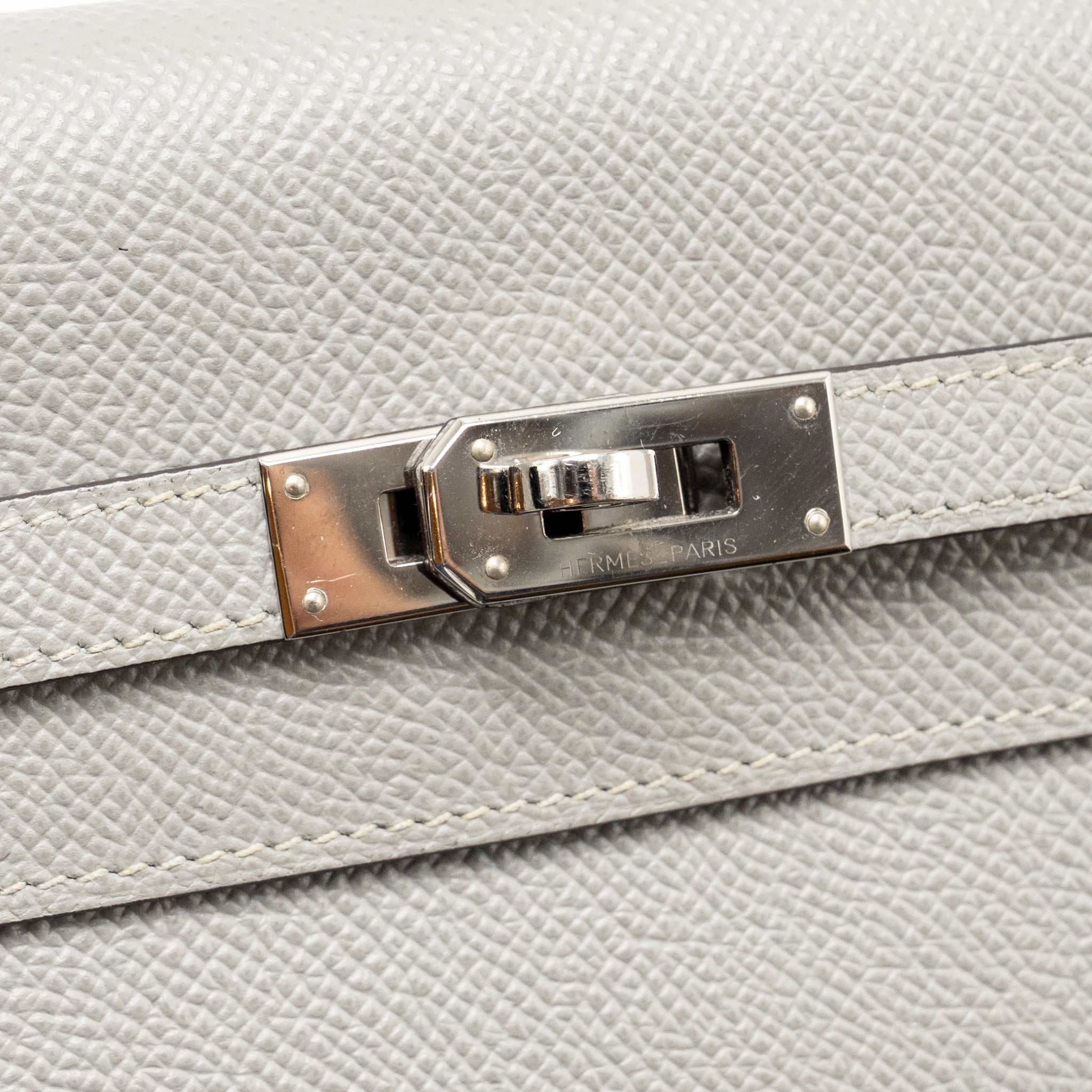 HERMES KELLY CLASSIC LONG WALLET EPSOM GREY SHW