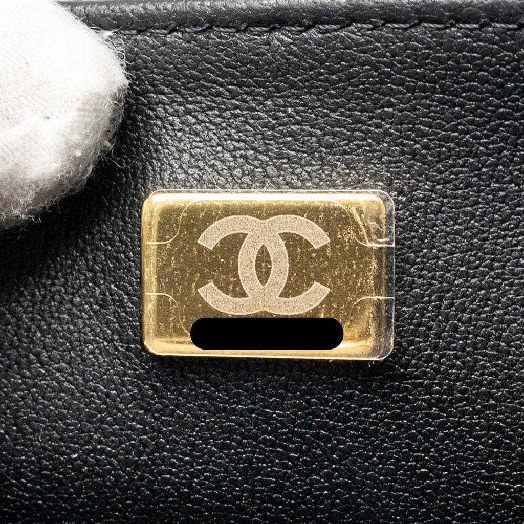 CHANEL MINIRECTANGULAR FLAP BAG LAMBSKIN BLACK LGHW (MICROCHIP)