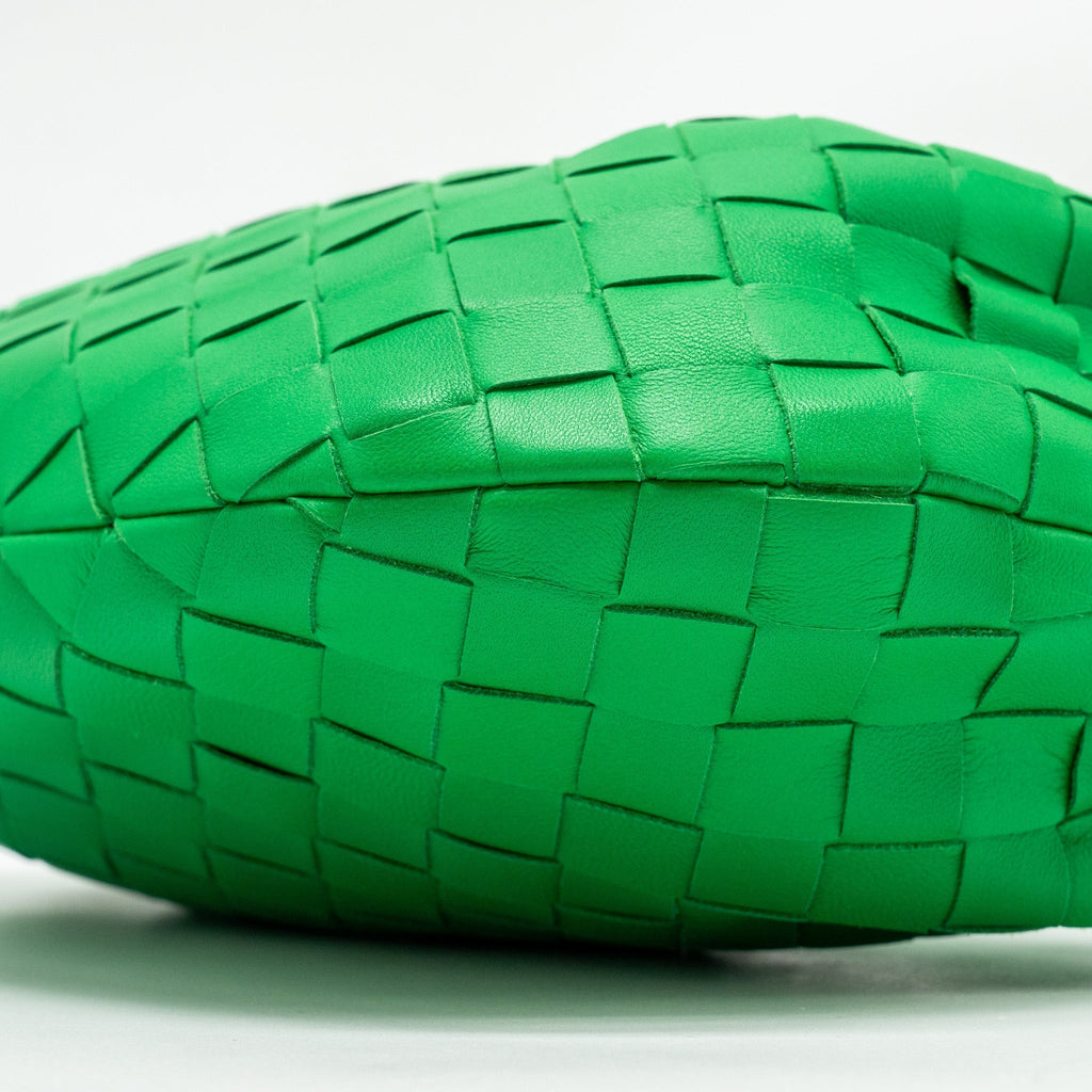 BOTTEGA VENETA MINI JODIE LAMBSKIN GREEN GHW