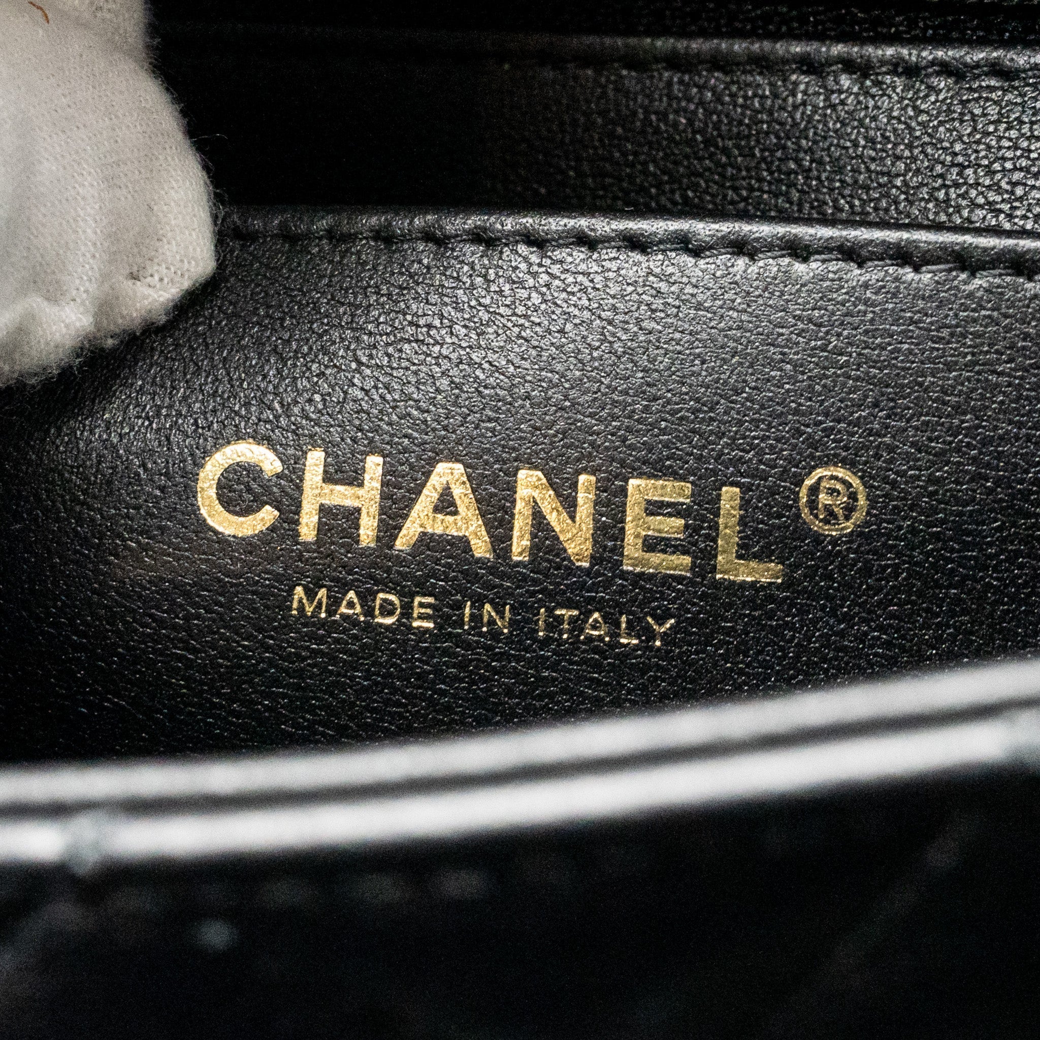 CHANEL MINIRECTANGULAR FLAP BAG LAMBSKIN BLACK LGHW (MICROCHIP)