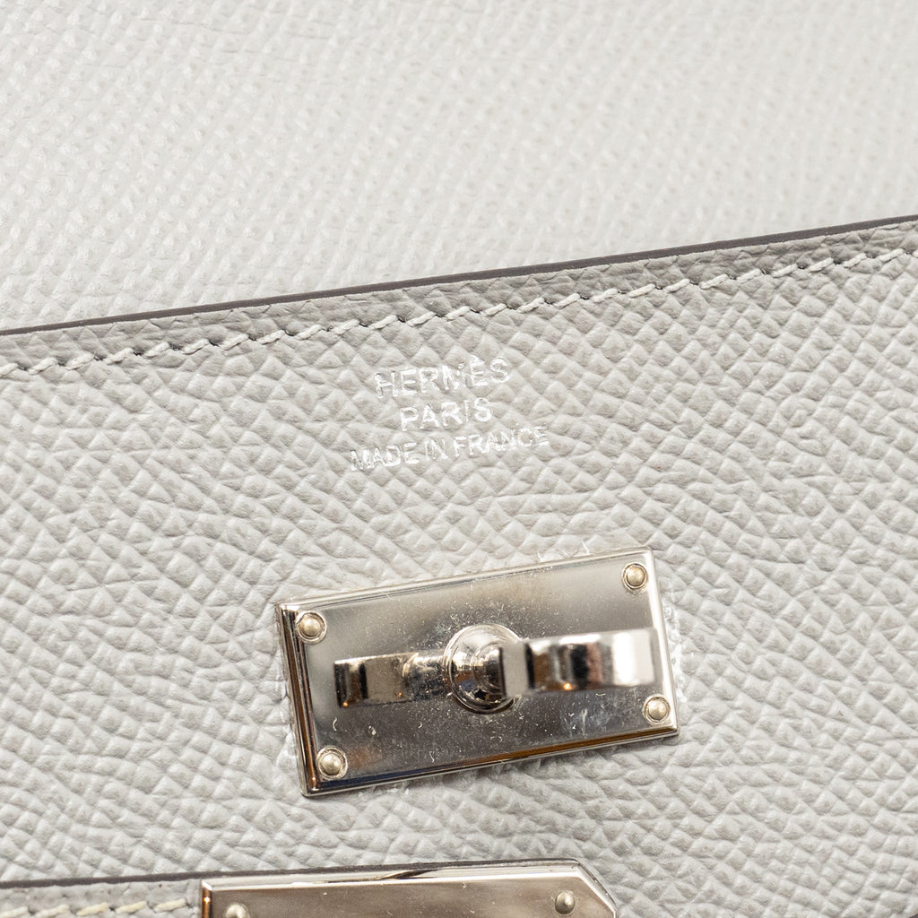 HERMES KELLY CLASSIC LONG WALLET EPSOM GREY SHW