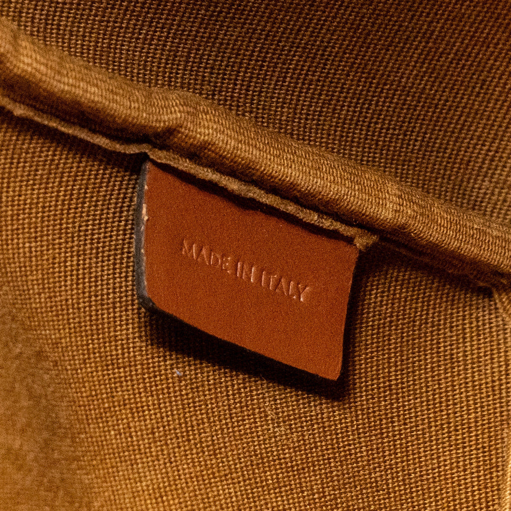 CELINE SMALL BUCKET BAG TRIOMPHE CANVAS / CALFSKIN TAN GHW
