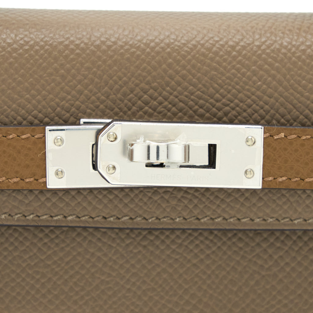 HERMES MINI KELLY 20CM EPSOM ETOUPE / ALEZAN / BISCUIT SHW