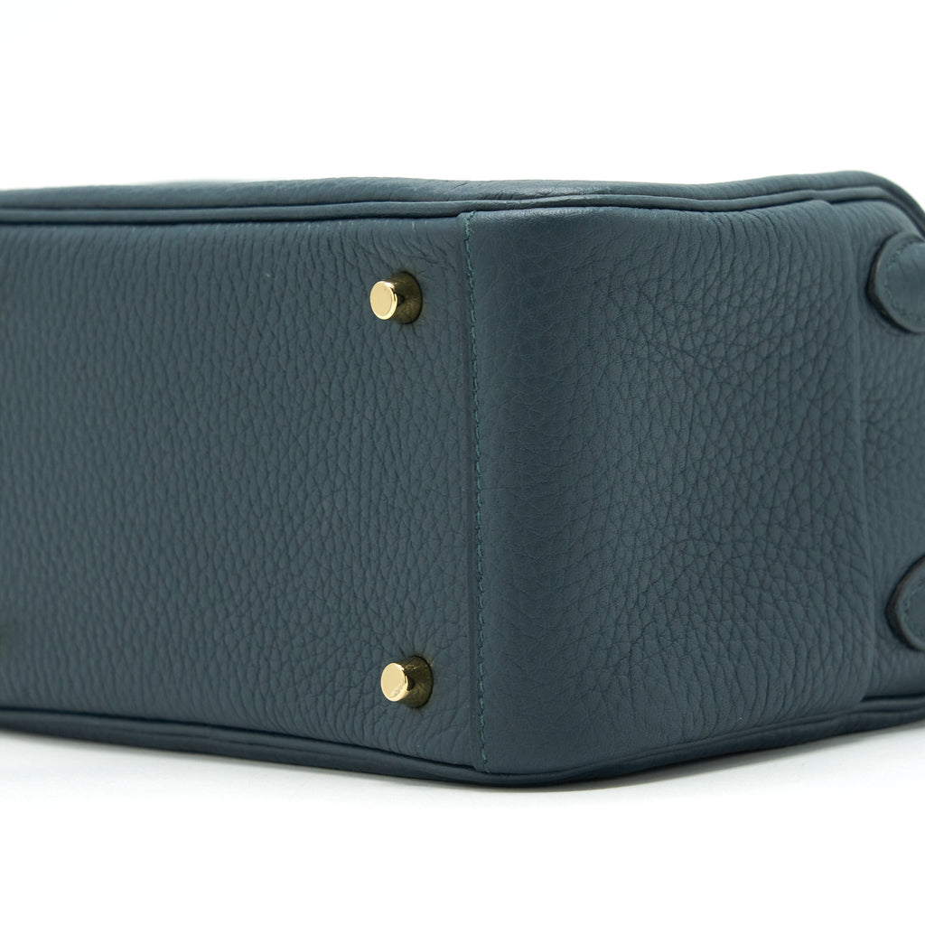 Hermes Mini Lindy Clemence 6O Vert Cypres GHW