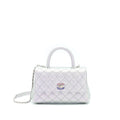 CHANEL 21K SMALL COCO HANDLE 24CM CAVIAR IRIDESCENT LILAC RAINBOW HARDWARE (MICROCHIP)