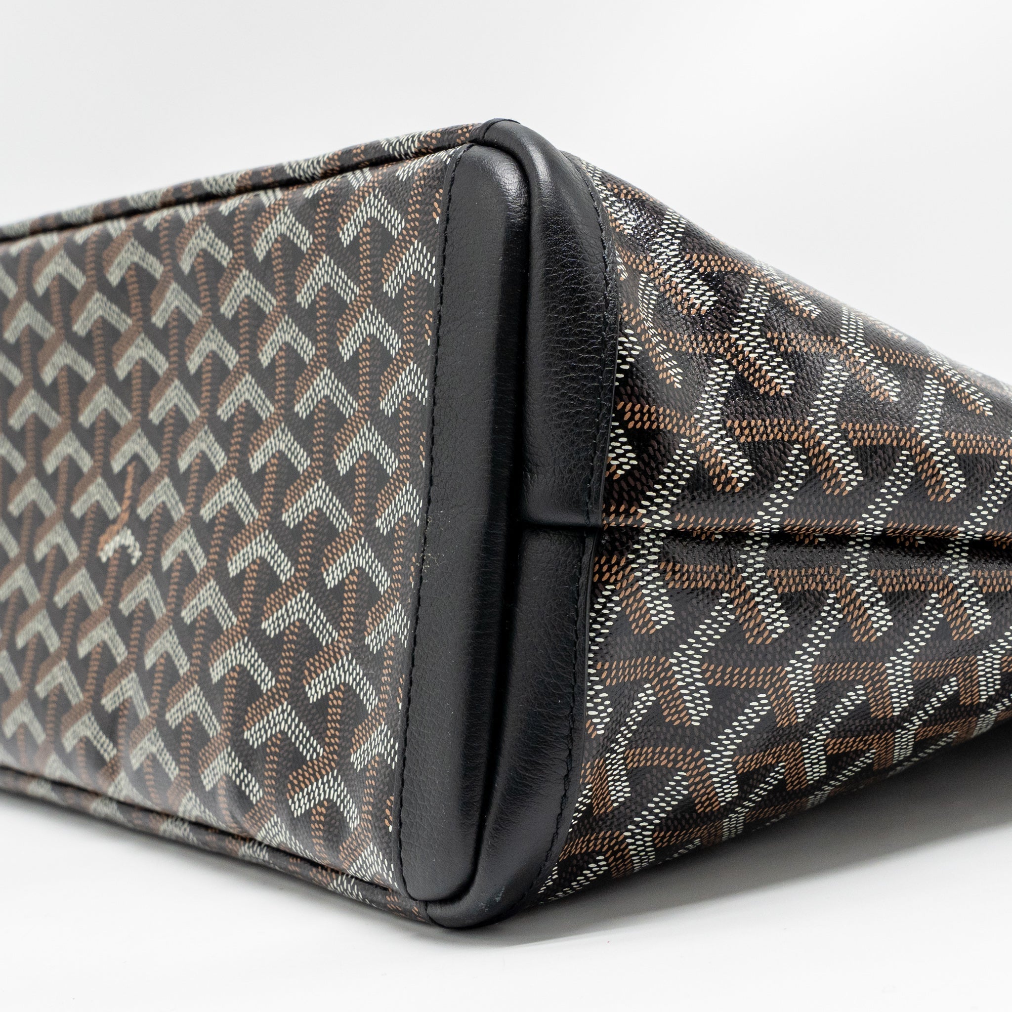 GOYARD ARTOIS PM HANDBAG GOYARDINE CANVAS/CALFSKIN BLACK SHW