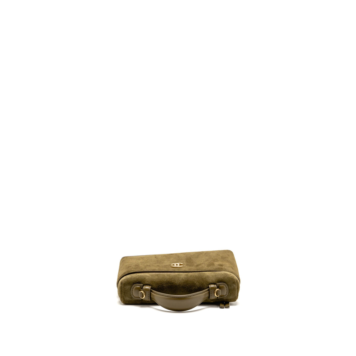 Chanel Vanity with Chain Suede Calfskin Dark Khaki GHW (Microchip)
