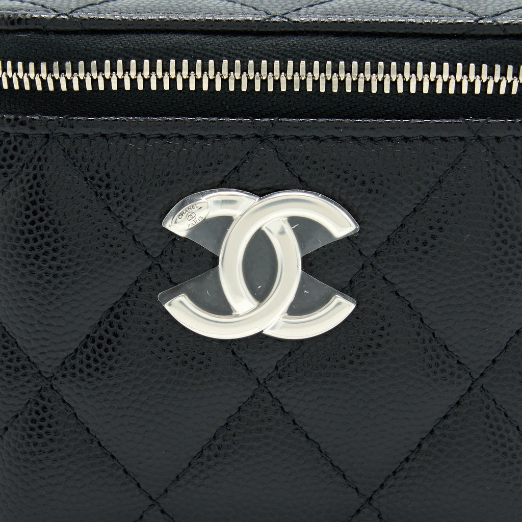 CHANEL MINI VANITY WITH GIANT CHAIN CAVIAR BLACK SHW