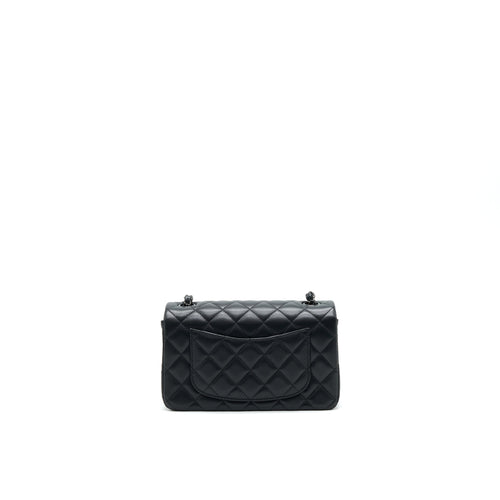 CHANEL MINI RECTANGULAR LAMBSKIN BLACK SO BLACK