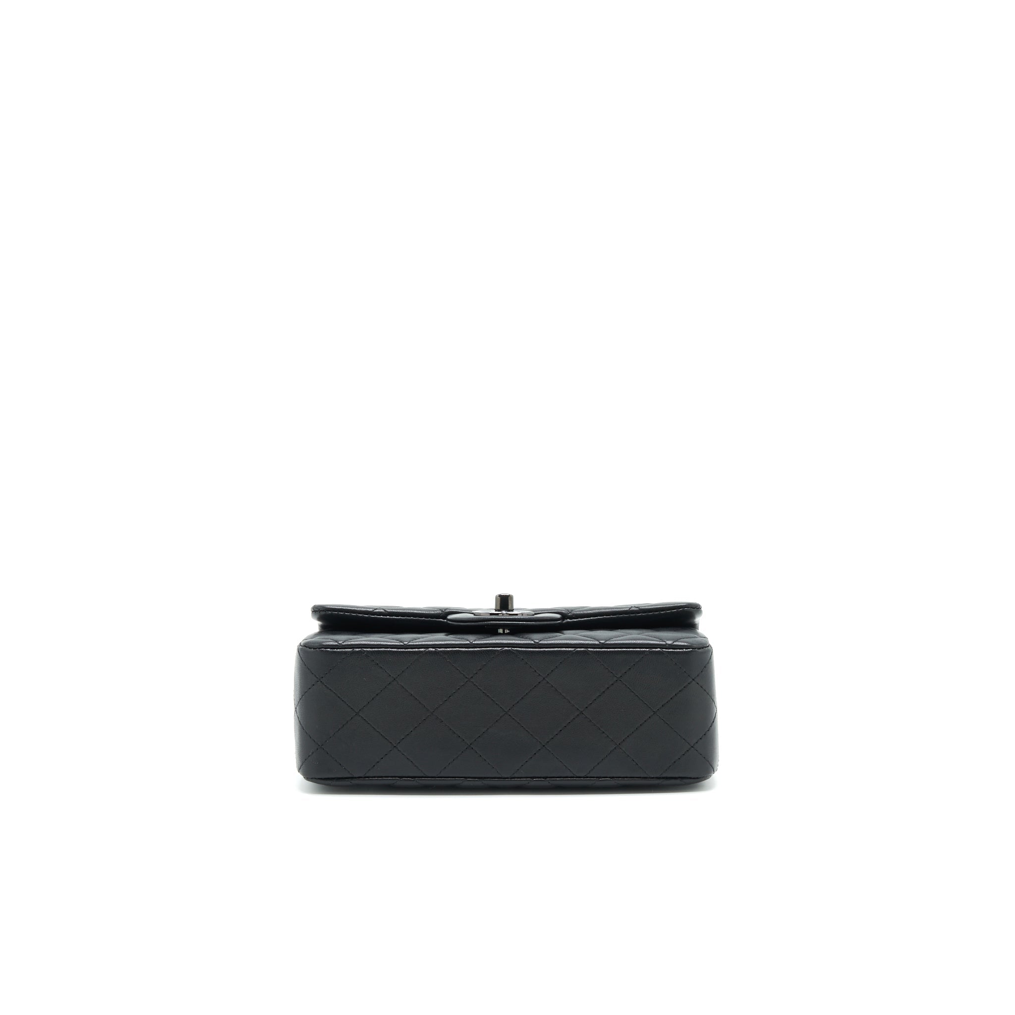 CHANEL MINI RECTANGULAR LAMBSKIN BLACK SO BLACK
