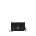 CHANEL 22C PEARL CRUSH WALLET ON CHAIN BLACK GHW (MICROCHIP)